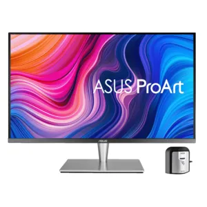 Монитор ASUS PA32UC-K 32 инча 4K IPS Quantum Dot отпред с включен екран