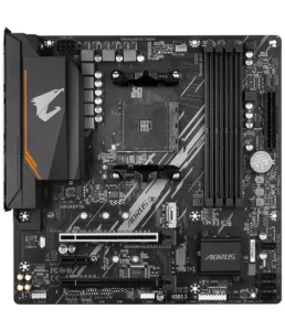 Дънна платка GIGABYTE B550M AORUS ELITE Socket AM4 основна снимка с видими слотове и компоненти