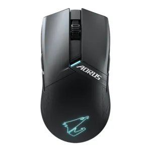 Безжична геймърска мишка Gigabyte Aorus M6 RGB Fusion основен изглед отпред