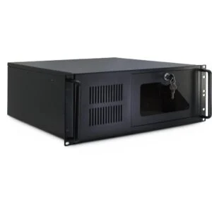 Кутия Inter Tech Server 4U-4088-S за сървър снимка отпред с видими вентилатори