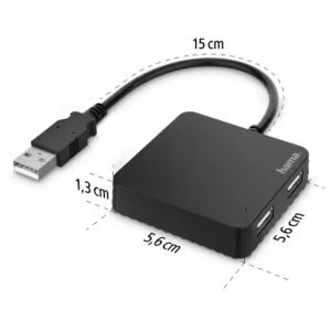 USB хъб 4 портов HAMA-200121 снимка на кабела и конектора