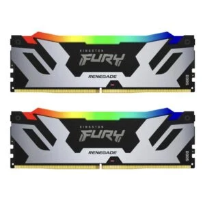 Памет Kingston Fury Renegade Silver RGB 96GB(2x48GB) DDR5 6000MHz CL32 продуктова снимка отпред