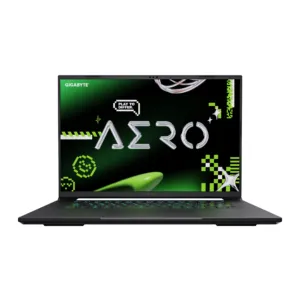 Лаптоп GIGABYTE AERO X16 1TH93EEC94AH с отворен капак и видим екран