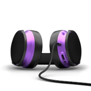 Геймърски слушалки Dark Project Sono Wired Black/Violet снимка с фокус върху дизайна