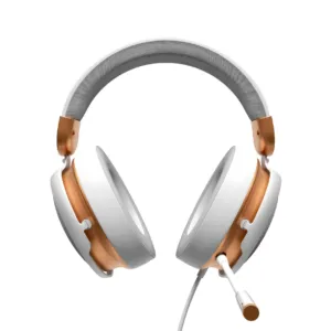 Геймърски слушалки Dark Project Sono Wired White/Gold детайл на кабела с дължина 2 метра