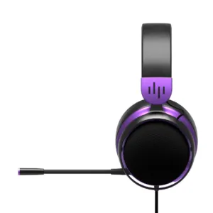Геймърски слушалки Dark Project Sono Wired Black/Violet изглед отгоре