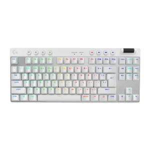 Геймърска механична клавиатура Logitech G Pro X TKL White бял модел отпред