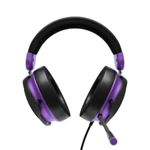 Геймърски слушалки Dark Project Sono Wired Black/Violet детайл на ушните чашки