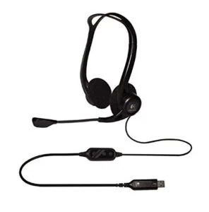 Слушалки LOGITECH P960 основен продукт снимка с видим микрофон и кабел