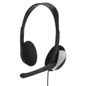 Слушалки HAMA Essential HS-P100 показани отгоре с вид на подложките
