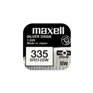 Бутонна батерия сребърна MAXELL SR512 SW /335 1.55V продукт снимка отпред