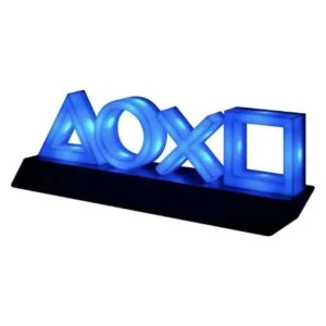 Статуетка Paladone Playstation 5 Icons Light с многоцветен дизайн на бял фон