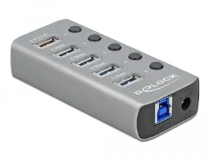 USB Хъб 4 порта DELOCK-63262 основен изглед с метален корпус