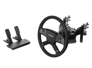 MOZA R5 Trucking Bundle геймърски волан с кабел в черен цвят снимка отпред
