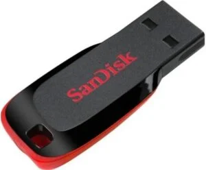 USB памет SanDisk Cruzer Blade 64GB червено-черен дизайн продуктова снимка