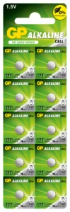 Бутонна алкална батерия GP177 LR-626 10 бр. pack продукт снимка отпред