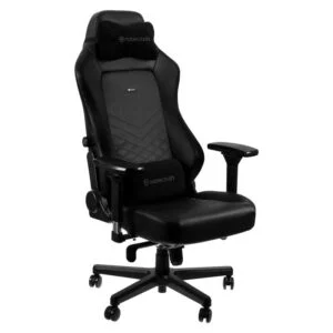 Геймърски стол noblechairs HERO Black основен изглед с черна PU кожа