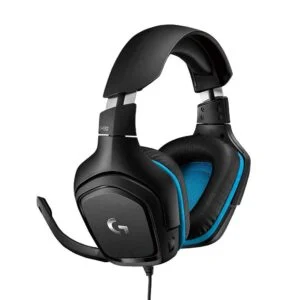 Геймърски слушалки Logitech G432 с микрофон и черен дизайн на бял фон