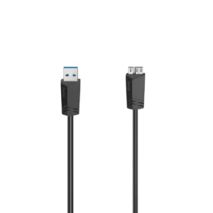 Кабел HAMA USB 3.0 A мъжко към USB 3.0 Micro-B мъжко 1.5 м черен основно изображение
