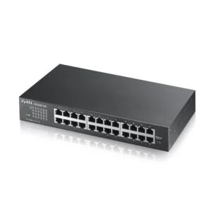 Суич ZYXEL GS1100-24E 24 портов Gigabit изглед отпред с всички портове