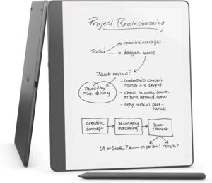 Amazon Kindle Scribe (2024) четец 16GB 10.2 инча с Premium Pen тъмно сив продукт снимка отпред