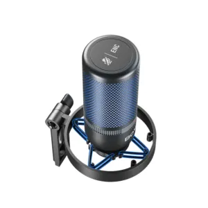 Настолен микрофон BOYA K3 с видим USB Type-C кабел и стойка