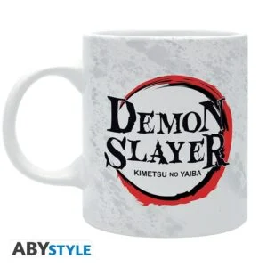 Чаша ABYSTYLE DEMON SLAYER Tanjiro & Nezuko с бял цвят и керамична повърхност