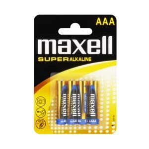 Опаковка с 4 батерии MAXELL LR03 XL 1.5V на бял фон