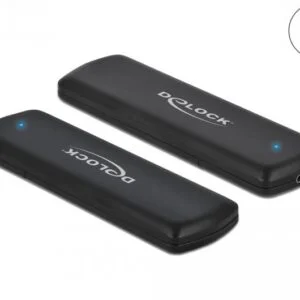Външно чекмедже Delock с USB-C порт и M.2 слот за SSD модул от страничен ъгъл
