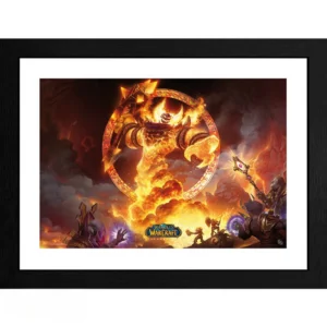 GBEYE WORLD OF WARCRAFT - Framed print „Ragnaros“ (30x40) продуктова снимка с рамка и детайли