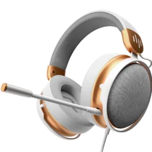 Геймърски слушалки Dark Project Sono Wired White/Gold основно изображение с кабел