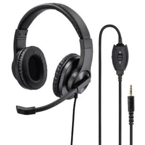 Слушалки с микрофон HAMA HS-P350 основен изглед с регулируема лента и микрофон