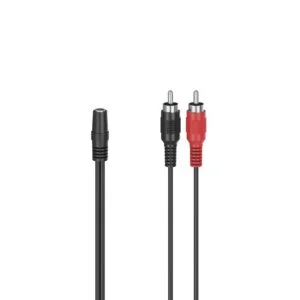 Аудио адаптер HAMA 3.5 mm жак женско - 2 x Чинч мъжко 0.12 м Черен основна продуктова снимка