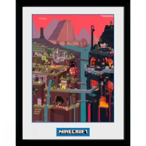GBEYE MINECRAFT - Framed print „World“ (30x40) продуктова снимка с рамка и детайл