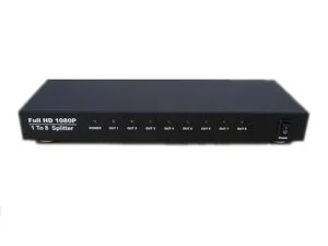 HDMI сплитер ESTILLO HDSP0008M1 1/8 4K/60Hz продуктова снимка с видими HDMI портове