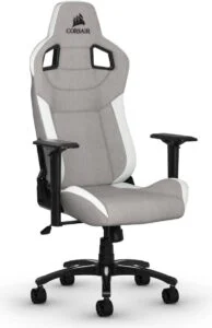 Геймърски стол Corsair T3 RUSH Fabric Grey/White основна снимка с вид отпред
