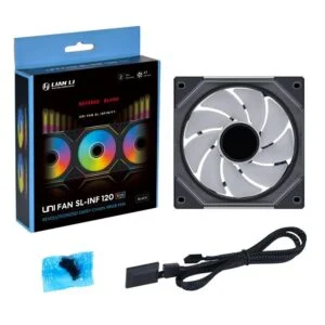 Вентилатор Lian-Li UNI SL-INF Reverse Blade 120 мм ARGB PWM Черен с видим PWM конектор