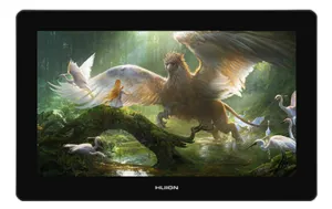 Графичен дисплей таблет HUION Kamvas Pro 16 4K GT1561 в черен и сребрист цвят отпред