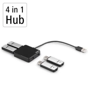 USB хъб 4 портов HAMA-200121 показва свързани USB устройства