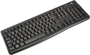 Стандартна клавиатура Logitech K120 OEM опаковка снимка на продукта с черен дизайн