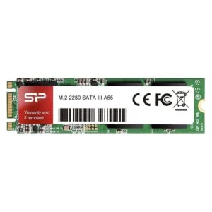 SSD SILICON POWER A55 M.2 2280 128 GB SATA продуктова снимка с видим форм фактор и размери