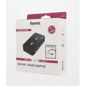 USB хъб HAMA-200123 с 7 порта и USB кабел за свързване на устройства