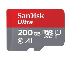 Карта памет SANDISK Ultra microSD UHS-I 200GB Class 10 U1 A1 100 Mb/s с включен SD адаптер продуктова снимка
