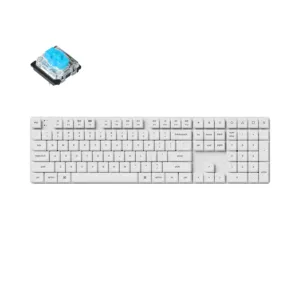 Геймърска механична клавиатура Keychron K5 Pro White Low Blue Switch - продуктова снимка с бяла подсветка