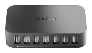 USB хъб 7-порта D-LINK-DUB-H7-E основен изглед с всички портове