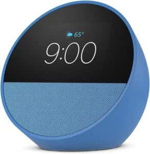 Смарт часовник Amazon Echo Spot 2024 гласов асистент Blue продукт снимка отпред