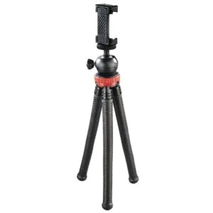 Мини статив HAMA FlexPro за смартфони и GoPro в червен цвят с огъващи се крака