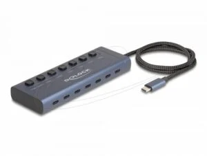 Delock USB Хъб 7 x USB Type-C 5 Gbps основна снимка с всички портове видими