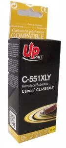Мастилница UPRINT CLI-551XL CANON с чип и жълт цвят за струен принтер Canon