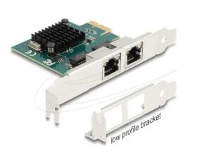Мрежова карта Delock 2x Gigabit LAN RJ45 jack PCI Express x1 V2.0 основно изображение
